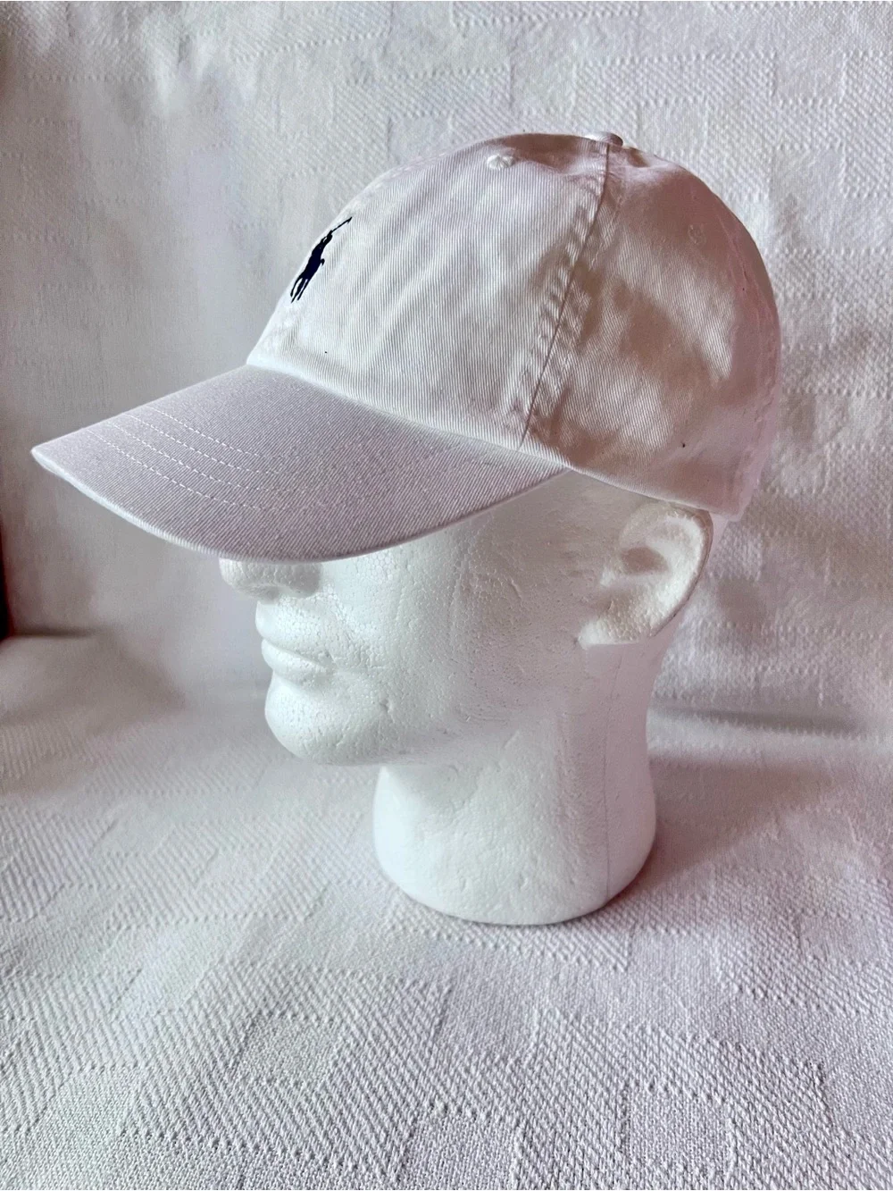 Polo by Ralph Lauren White Cap with Blue and Gold Label